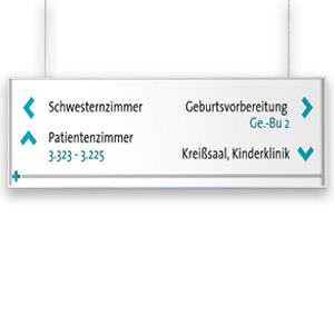Aluminium Deckenhänger Schild in individuellen Größen und Farben von werbeland aus Wildeshausen