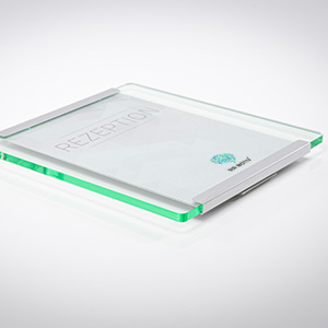 Kleines, hochwertigesTürschild mit individuellem Einleger zur Wandmontage von werbeland aus Wildeshausen