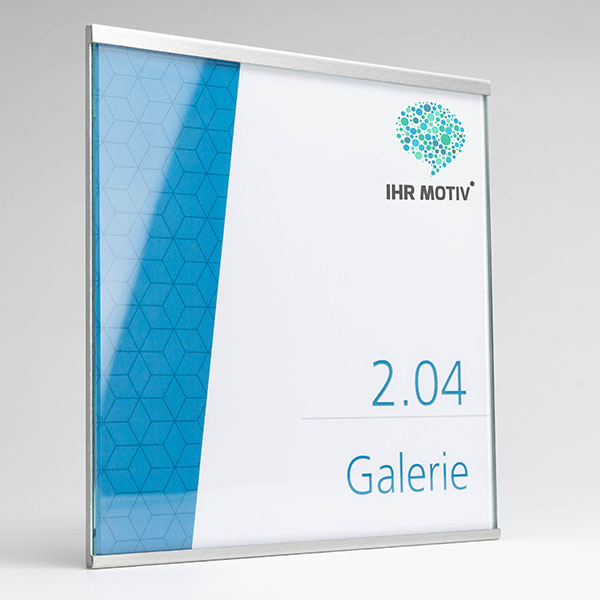 Edelstahlschild mit individuellem Einleger zur Wandmontage von werbeland aus Wildeshausen